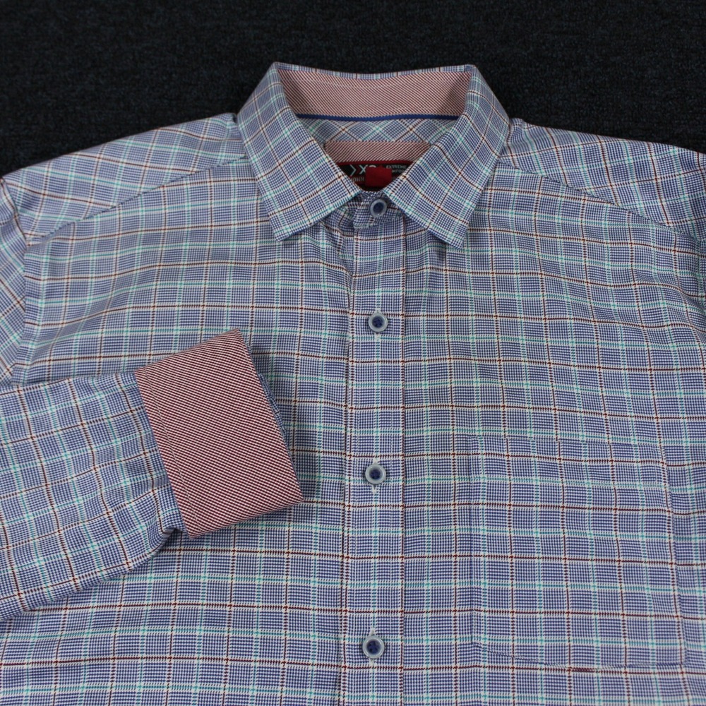 Johnston & Murphy‎ XC4 Shirt Mens Medium Micro Check Performance Stretch Casual